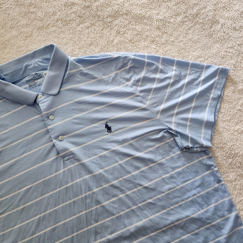 Polo Classic Fit Performance Polo Shirt, Men's XL - Office Blue/Ceramic White - Picture 4 of 8